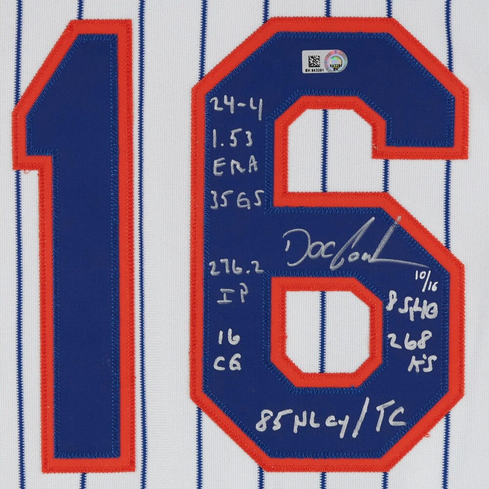 Dwight Gooden New York Mets Fanatics Autographed Mitchell & Ness Jersey with Multiple Inscriptions - of 16 - White