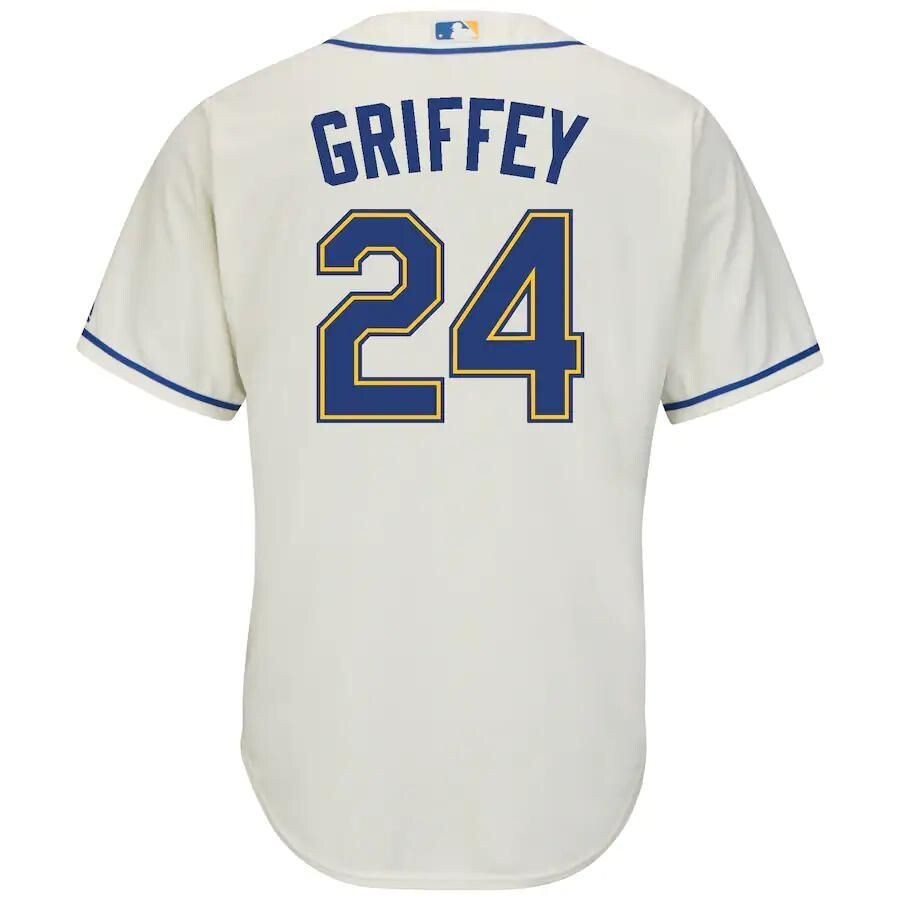 Ken Griffey Jr. Seattle Mariners Majestic Alternate Official Cool Base Replica Player Jersey - Cream