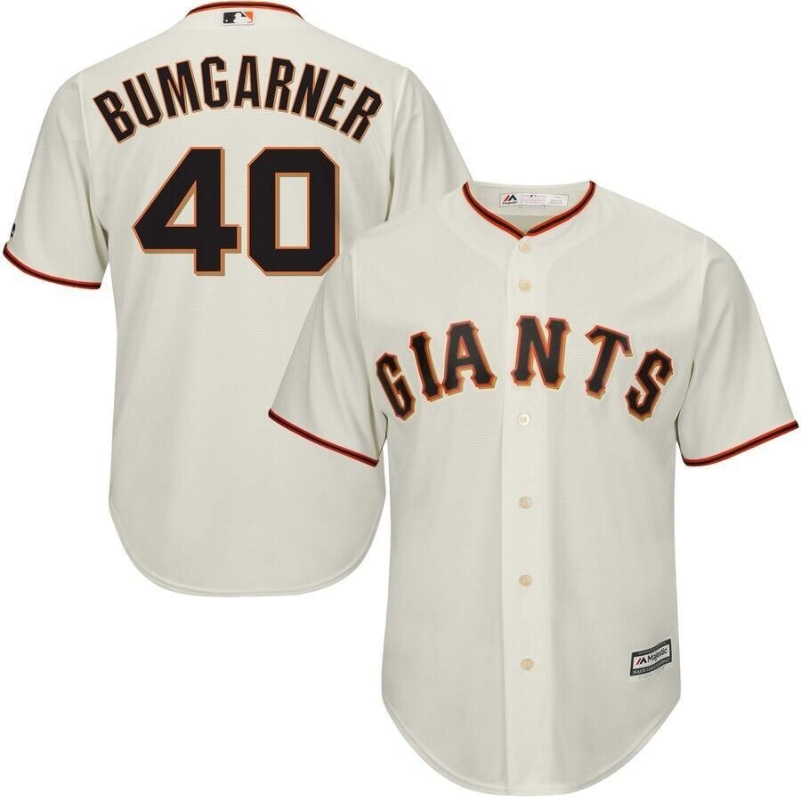 Madison Bumgarner San Francisco Giants Majestic Big And Tall Official Cool Base Player Jersey - Cream