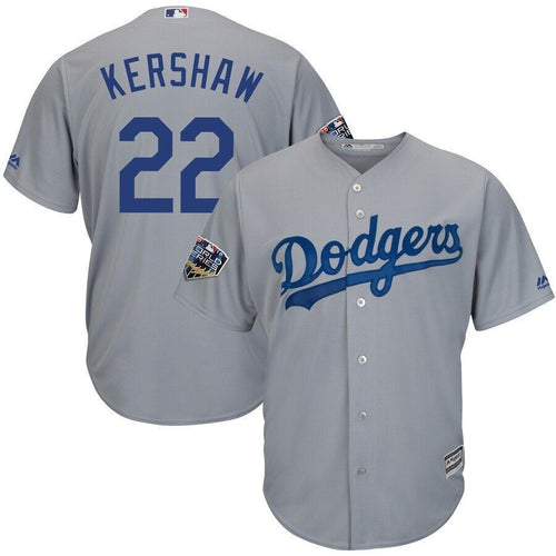 Clayton Kershaw Los Angeles Dodgers Majestic World Series Cool Base Player Jersey Gray 2019