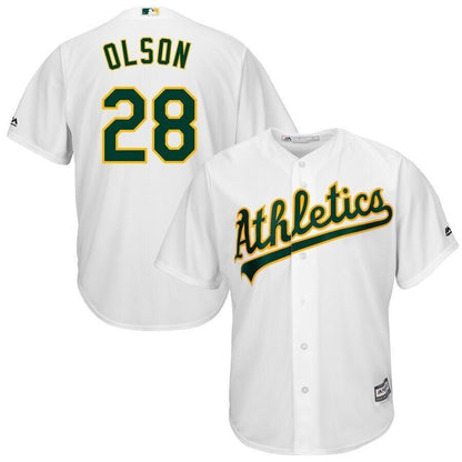Matt Olson Oakland Athletics Majestic Home Official Cool Base Player Jersey White 2019
