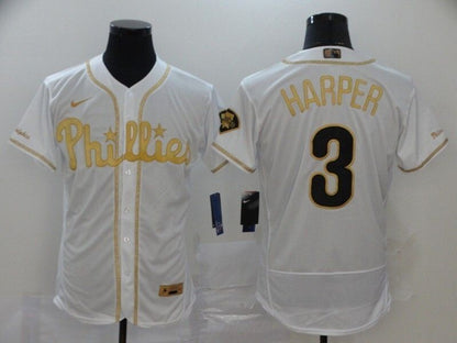 Philadelphia Phillies Bryce Harper #3 2020 Mlb White Jersey