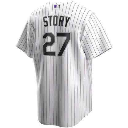Colorado Rockies Trevor Story #27 2020 Mlb White Stripe Lines Jersey