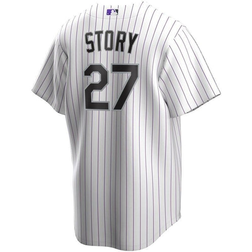 Colorado Rockies Trevor Story #27 2020 Mlb White Stripe Lines Jersey
