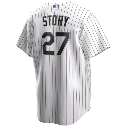 Colorado Rockies Trevor Story #27 2020 Mlb White Stripe Lines Jersey