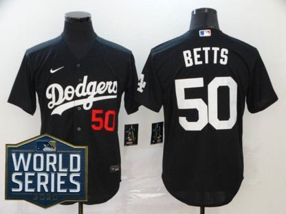 Los Angeles Dodgers Mookie Betts #50 2020 Mlb Black Jersey