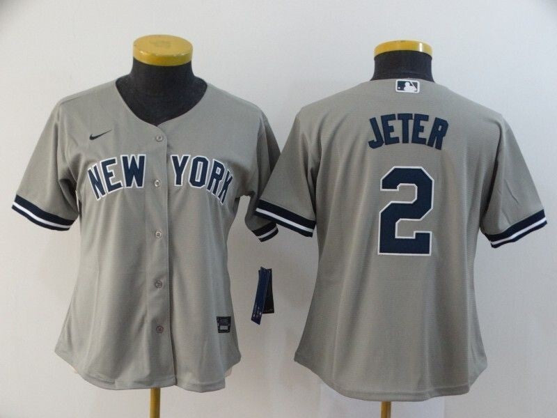 New York Yankees Derek Jeter #2 2020 Mlb Grey Womens Jersey