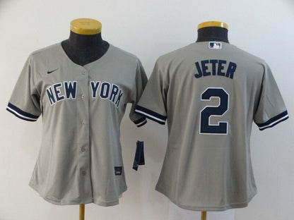 New York Yankees Derek Jeter #2 2020 Mlb Grey Womens Jersey