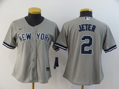 New York Yankees Derek Jeter #2 2020 Mlb Grey Womens Jersey