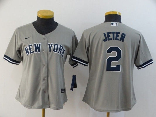 New York Yankees Derek Jeter #2 2020 Mlb Grey Womens Jersey