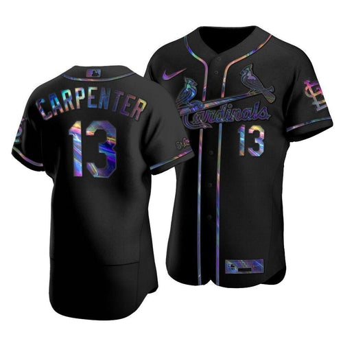 Men'S St. Louis Cardinals Matt Carpenter #13 Iridescent Logo Holographic Limited Jersey Black