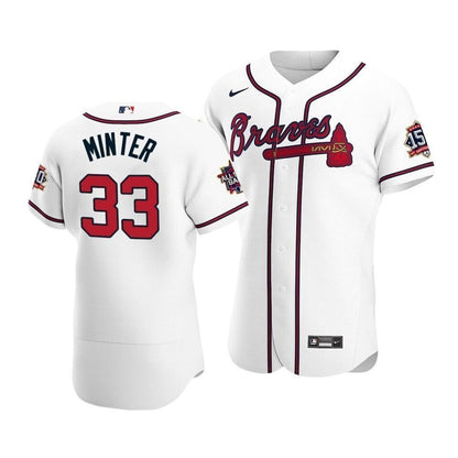 Atlanta Braves A.J. Minter #33 2021 Mlb All-Star Game Patch Home Jersey White