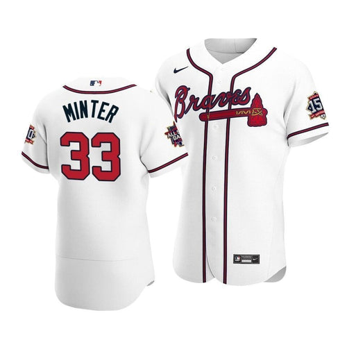 Atlanta Braves A.J. Minter #33 2021 Mlb All-Star Game Patch Home Jersey White