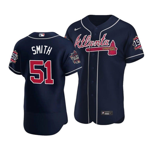Men'S Atlanta Braves Will Smith #51 2021 Mlb All-Star Game Patch Team Jersey Navy