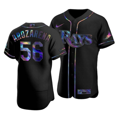 Tampa Bay Rays Randy Arozarena #56 Iridescent Logo Holographic Limited Jersey Black