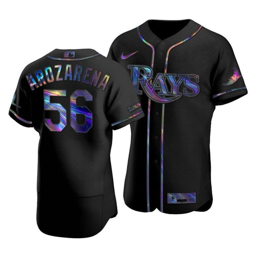 Tampa Bay Rays Randy Arozarena #56 Iridescent Logo Holographic Limited Jersey Black