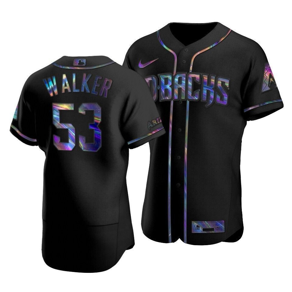 Men'S Arizona Diamondbacks Christian Walker #53 Iridescent Logo Holographic Limited Jersey Black