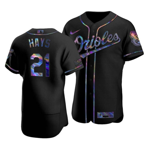 Men'S Baltimore Orioles Austin Hays #21 Iridescent Logo Holographic Limited Jersey Black