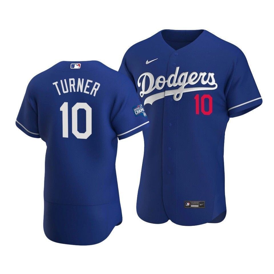 Men'S Los Angeles Dodgers Justin Turner #10 2020 World Series Champions  Alternate Jersey Royal