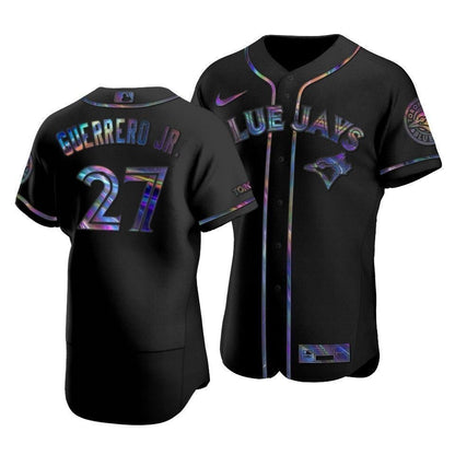 Men'S Toronto Blue Jays Vladimir Guerrero Jr. #27 Iridescent Logo Holographic Limited Jersey Black