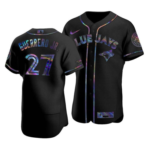Men'S Toronto Blue Jays Vladimir Guerrero Jr. #27 Iridescent Logo Holographic Limited Jersey Black