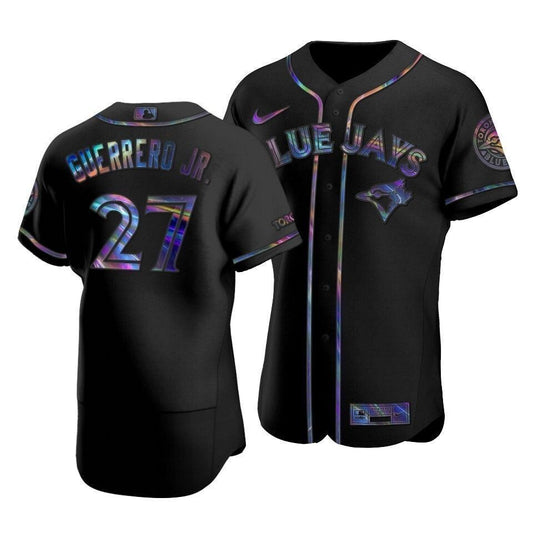 Men'S Toronto Blue Jays Vladimir Guerrero Jr. #27 Iridescent Logo Holographic Limited Jersey Black