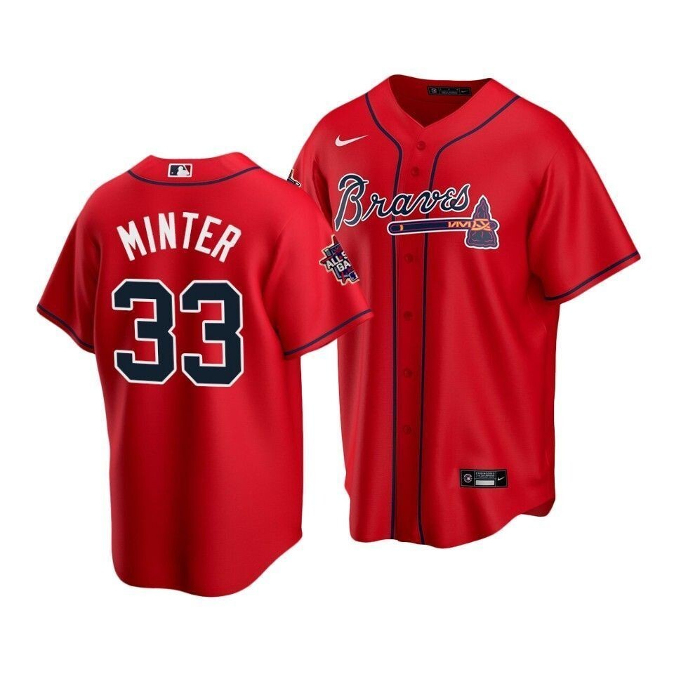Atlanta Braves A.J. Minter #33 2021 Mlb All-Star Game Patch Jersey Red