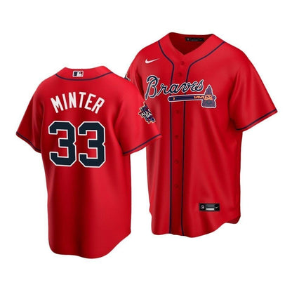 Atlanta Braves A.J. Minter #33 2021 Mlb All-Star Game Patch Jersey Red