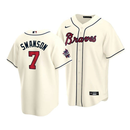 Atlanta Braves Dansby Swanson #7 2021 Mlb All-Star Game Patch Jersey Cream