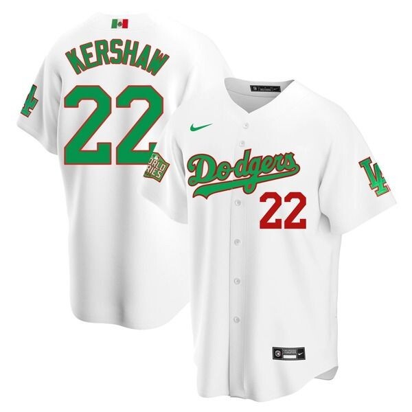 Los Angeles Dodgers Clayton Kershaw #22 Fluorescent Green White Jersey For Fans