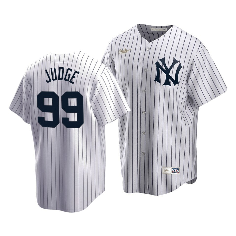 Men'S New York Yankees Aaron Judge #99 Cooperstown Collection White Home Jersey