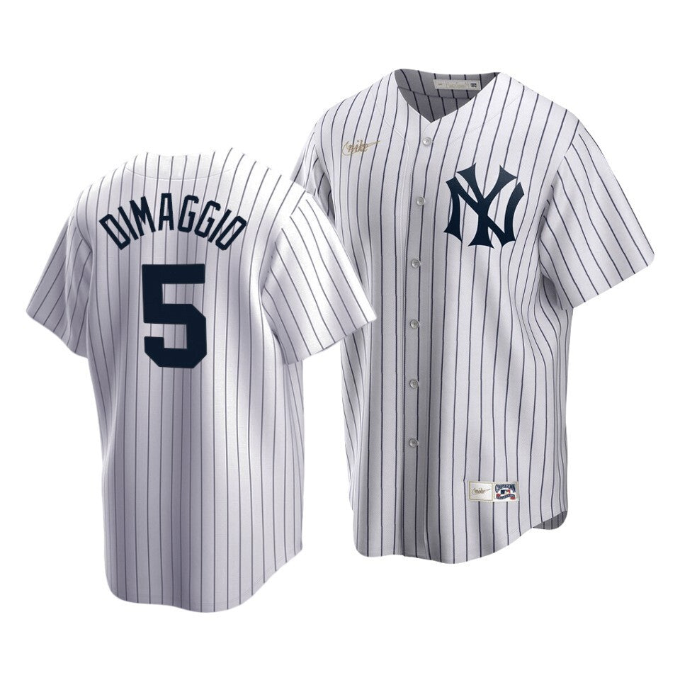 Men'S New York Yankees Joe Dimaggio #5 Cooperstown Collection White Home Jersey