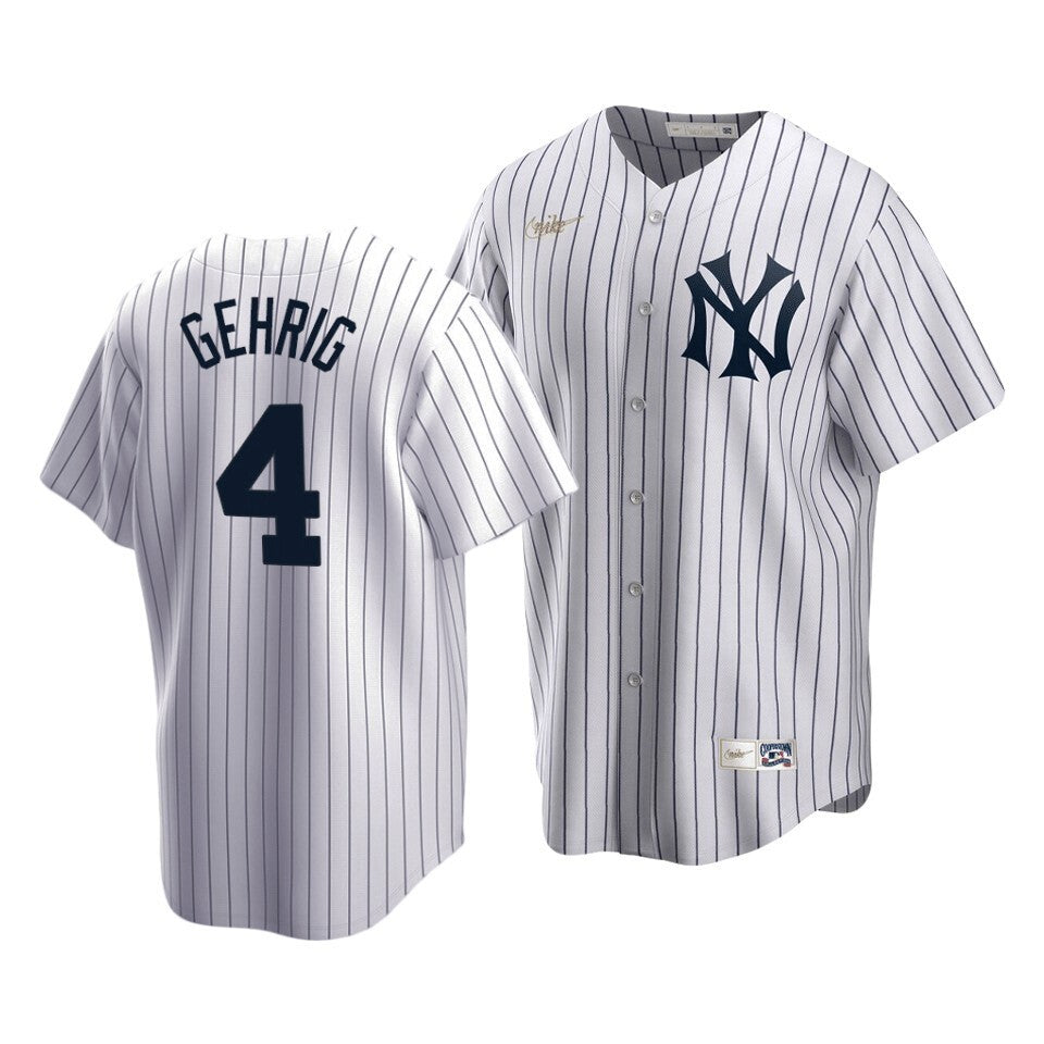 Men'S New York Yankees Lou Gehrig #4 Cooperstown Collection White Home Jersey