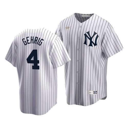 Men'S New York Yankees Lou Gehrig #4 Cooperstown Collection White Home Jersey