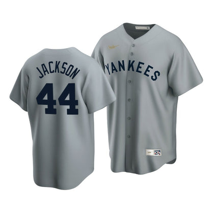 Men'S New York Yankees Reggie Jackson #44 Cooperstown Collection Gray Road Jersey