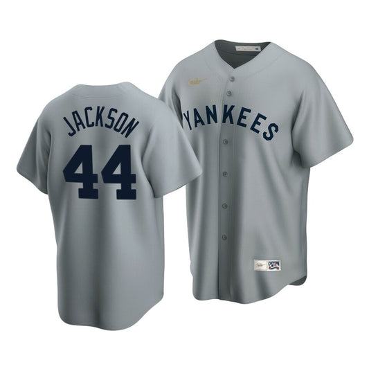 Men'S New York Yankees Reggie Jackson #44 Cooperstown Collection Gray Road Jersey