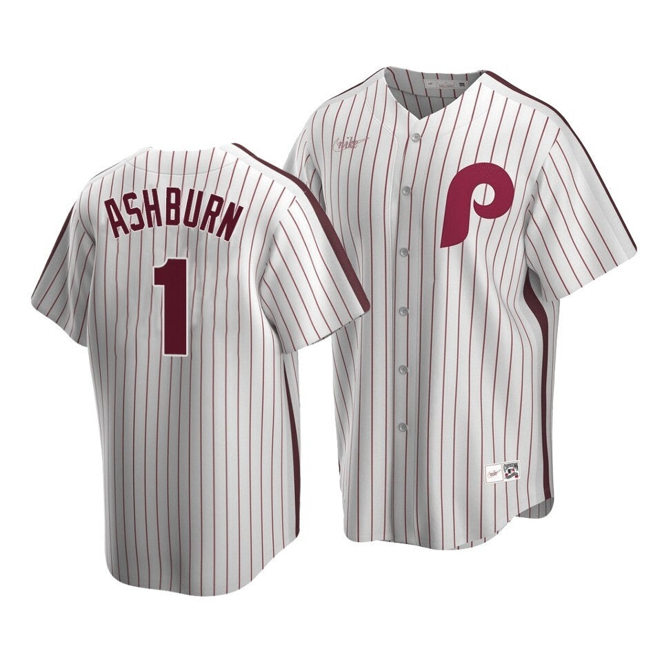 Men'S Philadelphia Phillies Richie Ashburn #1 Cooperstown Collection White Home Jersey
