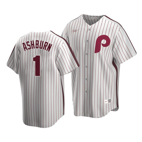 Men'S Philadelphia Phillies Richie Ashburn #1 Cooperstown Collection White Home Jersey
