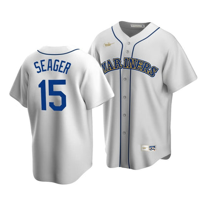 Men'S Seattle Mariners Kyle Seager #15 Cooperstown Collection White Home Jersey