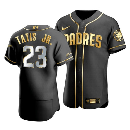 Men'S San Diego Padres Fernando Tatis Jr. #23 Golden Edition Black  Jersey