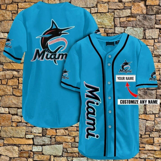 [Custom name] Miami Marlins All Over Print Baseball Jersey for Fans