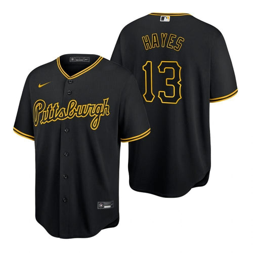 Mens Pittsburgh Pirates #13 KeBryan Hayes 2020 Baseball Black Jersey Gift For Pirates Fans