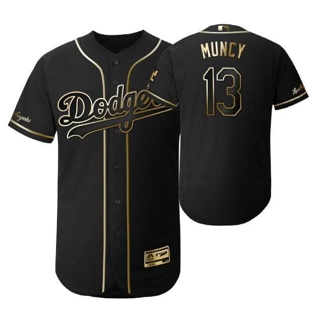 Los Angeles Dodgers #13 Max Muncy Mlb 2019 Golden Edition Black Jersey Gift For Dodgers Fans