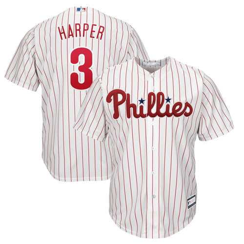 MenS Bryce Harper White Philadelphia Phillies Big & Tall Replica Player Jersey