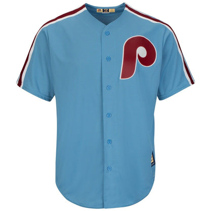 MenS Majestic Bryce Harper Light Blue Philadelphia Phillies Cool Base Cooperstown Player Jersey