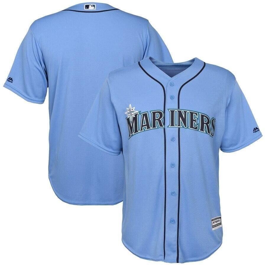 Seattle Mariners Majestic Official Cool Base Team Light Blue 3D Jersey