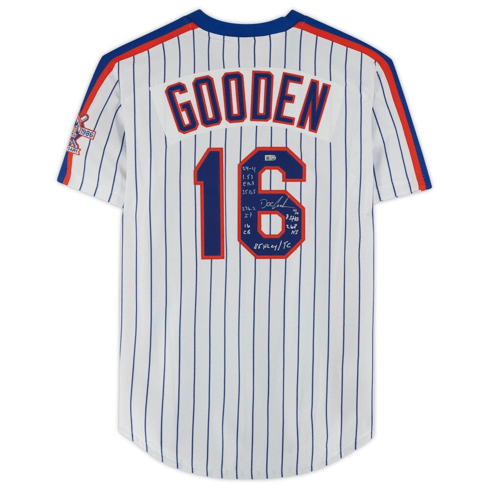 Dwight Gooden New York Mets Fanatics  Autographed Mitchell & Ness  Jersey with Multiple Inscriptions -  of 16 - White