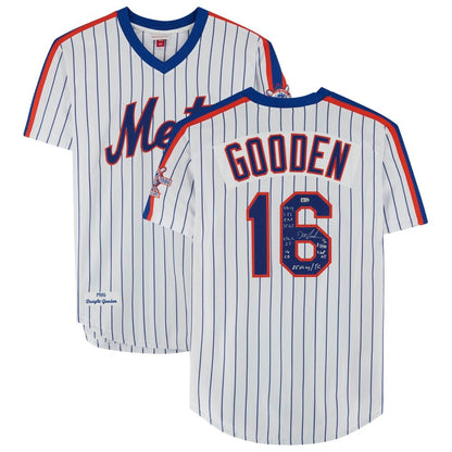 Dwight Gooden New York Mets Fanatics  Autographed Mitchell & Ness  Jersey with Multiple Inscriptions -  of 16 - White