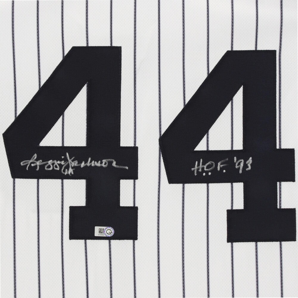 Reggie Jackson New York Yankees Fanatics  Autographed White Nike Replica Replica Replica  Jersey with "HOF 93" Inscription