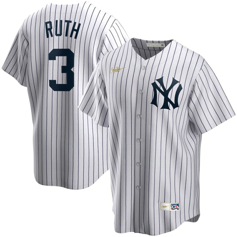 Men'S New York Yankees Babe Ruth White Home Cooperstown Collection Player Baseball Jersey Mlb Baseball Jersey499